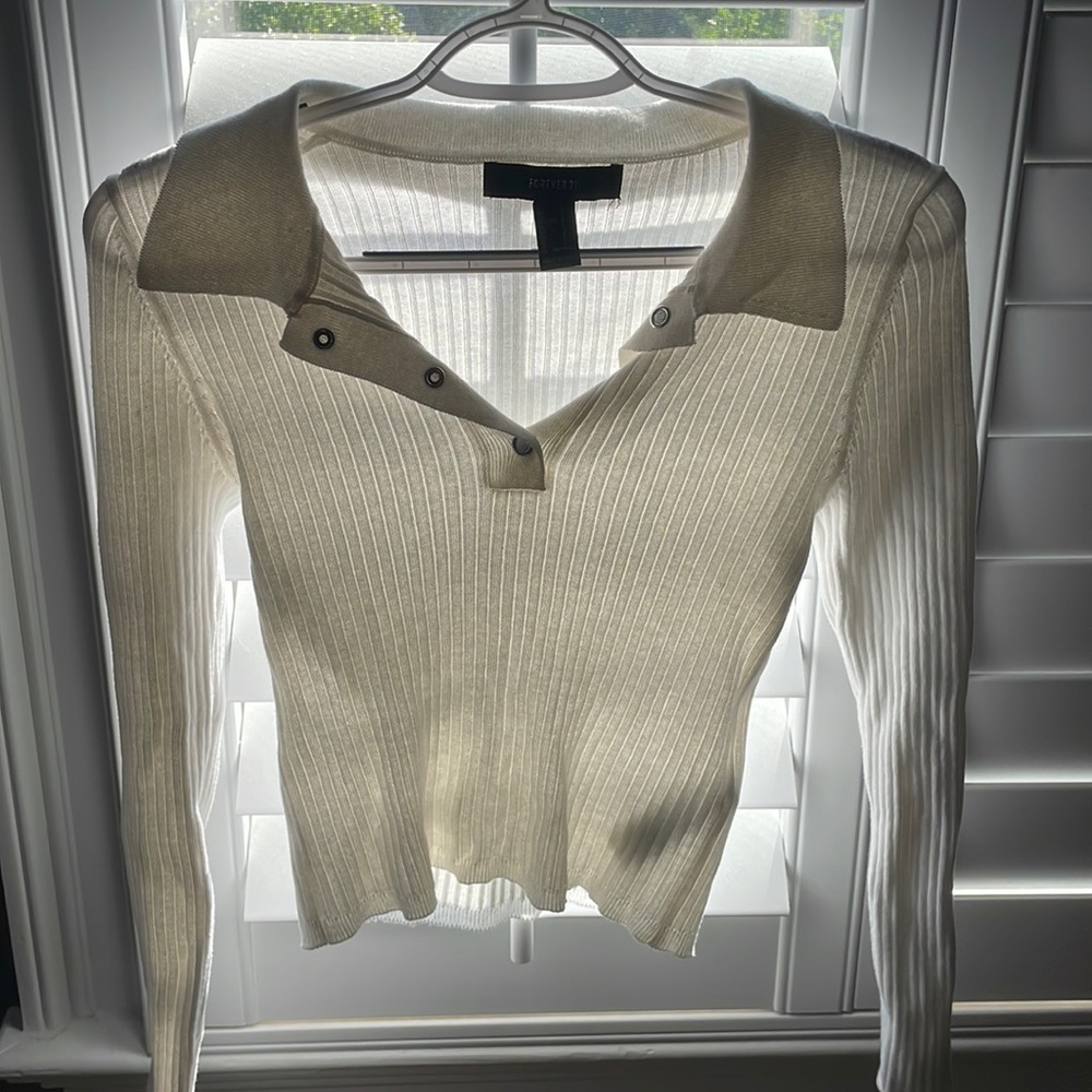 forever 21 button up collar sweater